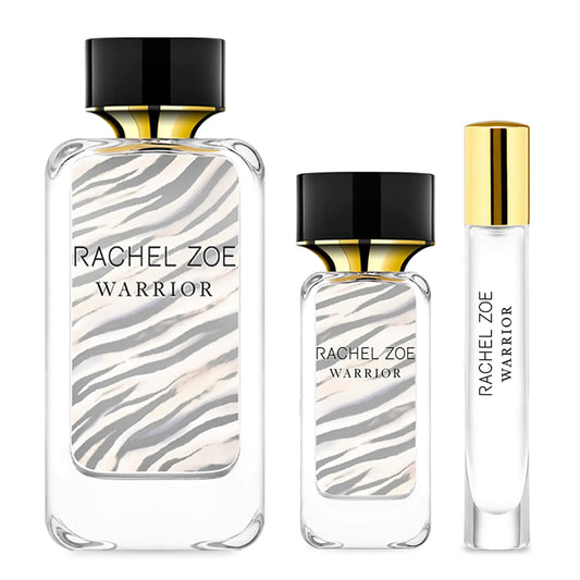 RACHEL ZOE Warrior Gift Set - Designer Women Perfume Body Spray for Women - Fruity Eau de Parfum Sprays - Ideal Perfume Gift Set for Women - 3 pc
